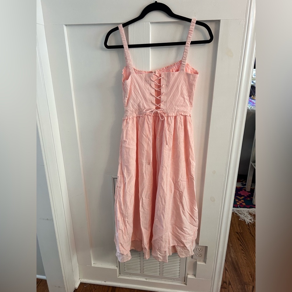 Commense Ruffle Hem Cami Plain Midi Dress peasant boho - Picture 4 of 7